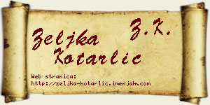 Željka Kotarlić vizit kartica